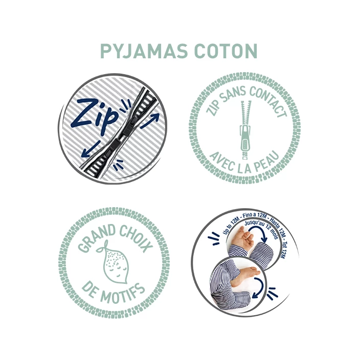 Pyjama Bébé Zippé En Coton Stretch Bleu Imprimé Girafe Dim ZIPPY ® 7 Pyjama Bébé Zippé En Coton Stretch Bleu Imprimé Girafe Dim ZIPPY ® – Image 5