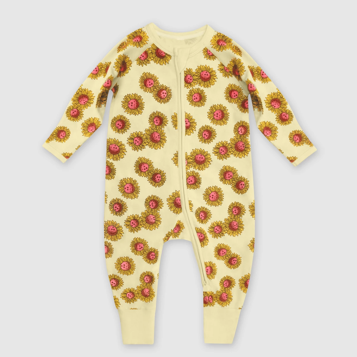 Pyjama Bébé Zippé En Coton Stretch Jaune Imprimé Tournesol Dim ZIPPY ® 3 Pyjama Bébé Zippé En Coton Stretch Jaune Imprimé Tournesol Dim ZIPPY ®