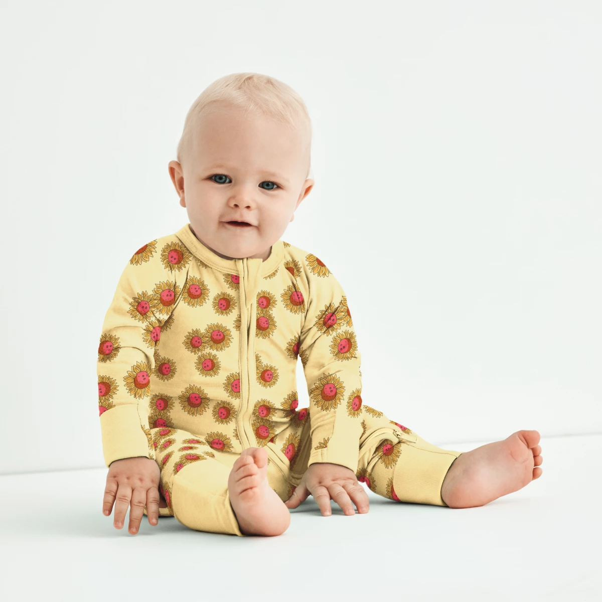 Pyjama Bébé Zippé En Coton Stretch Jaune Imprimé Tournesol Dim ZIPPY ® 5 Pyjama Bébé Zippé En Coton Stretch Jaune Imprimé Tournesol Dim ZIPPY ® – Image 3