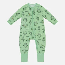 Pyjama Bébé Zippé En Coton Stretch Motifs Crayons Vert Dim ZIPPY®