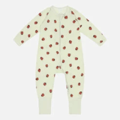Pyjama Bébé Zippé En Coton Stretch Motifs Coccinelles Blanc Dim ZIPPY®