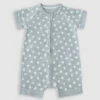 Barboteuse Bébé Zippée Coton Stretch Grise Motifs Pois Blanc Dim ZIPPY ® -Offres DIM Boutique D0A0NC1 9WK 01