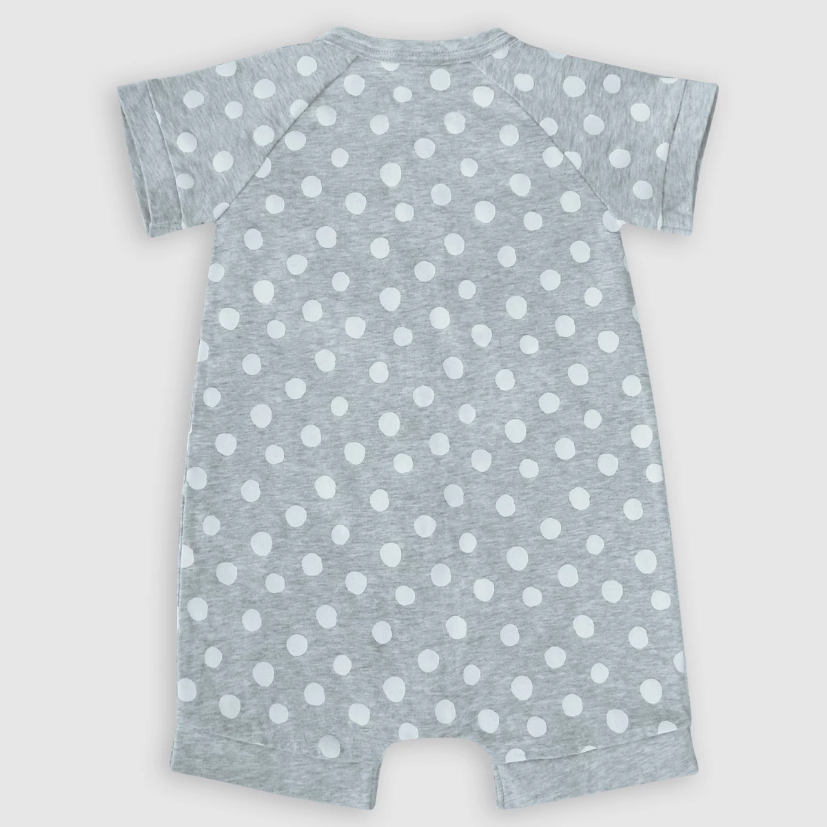 Barboteuse Bébé Zippée Coton Stretch Grise Motifs Pois Blanc Dim ZIPPY ® 5 Barboteuse Bébé Zippée Coton Stretch Grise Motifs Pois Blanc Dim ZIPPY ® – Image 3