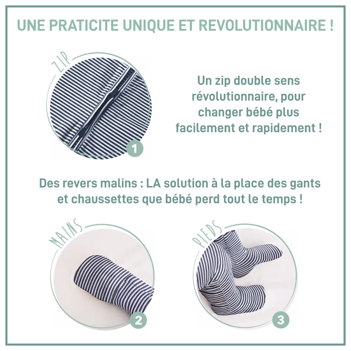 Barboteuse Bébé Zippée Coton Stretch Grise Motifs Pois Blanc Dim ZIPPY ® 7 Barboteuse Bébé Zippée Coton Stretch Grise Motifs Pois Blanc Dim ZIPPY ® – Image 5