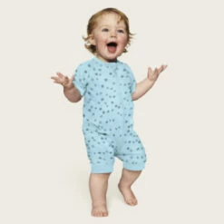 Barboteuse Bébé Zippée Coton Stretch Bleu Clair Pluie D'étoiles Dim ZIPPY ® -Offres DIM Boutique D0A0NC1 9WR 02