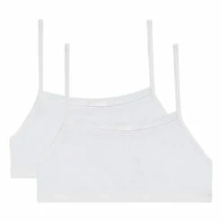 Lot De 2 Brassières Fille Coton Naturel Sans Armatures Blanc Basic Bio -Offres DIM Boutique D0A3RC2 0HY 03
