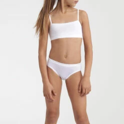 Lot De 2 Brassières Fille Coton Naturel Sans Armatures Blanc Basic Bio -Offres DIM Boutique D0A3RC2 0HY 04
