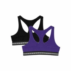 Lot De 2 Brassières Fille Coton Stretch Violet Motif Argent Dim Sport -Offres DIM Boutique D0A4KC2 AI7 02