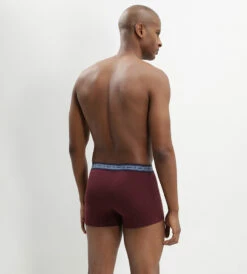 Lot De 3 Boxers Coton Stretch Bio Bleu Denim Rouge Vin Green By Dim -Offres DIM Boutique D0A6CM3 9ML 03