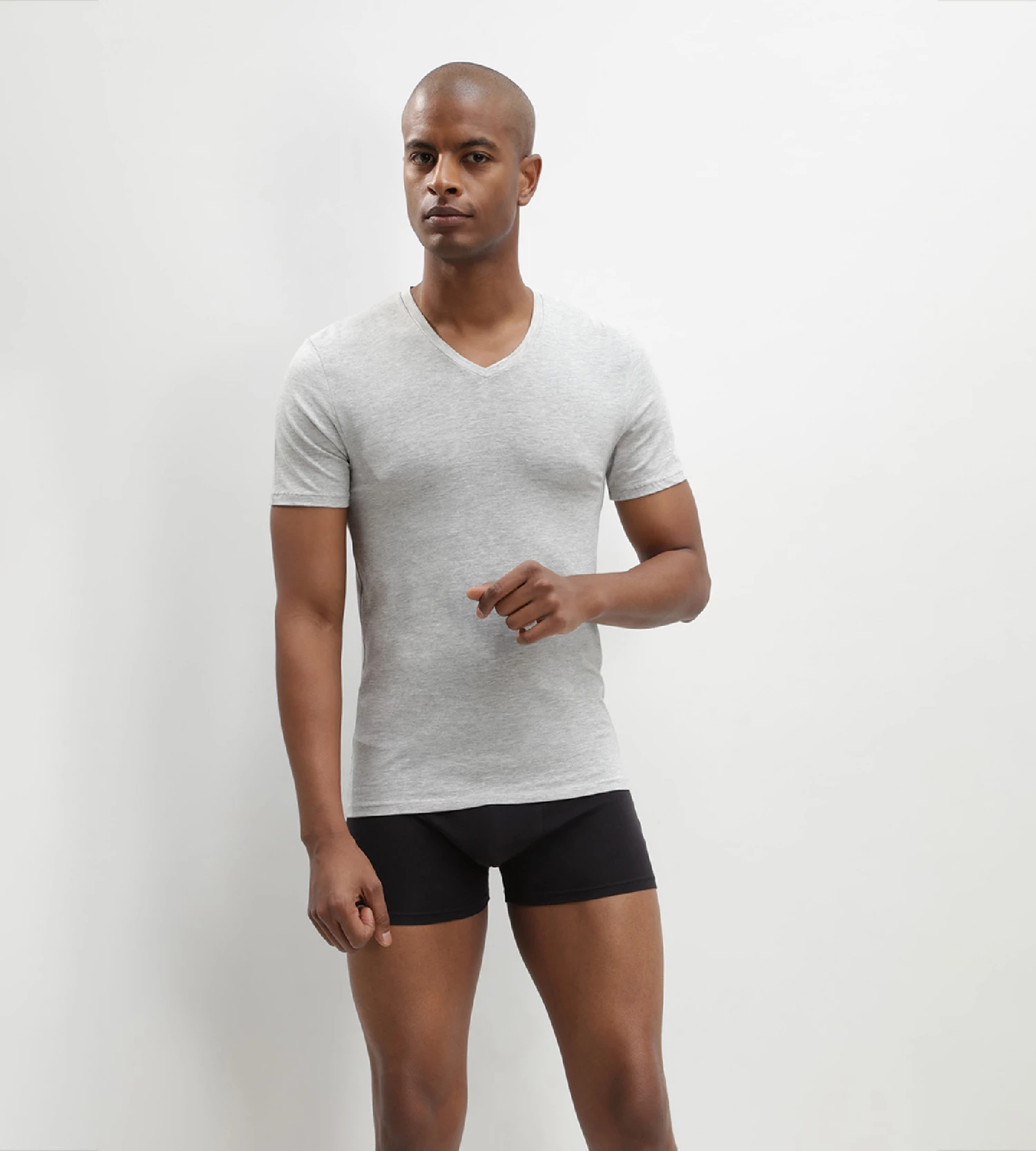 Lot De 2 Tshirts Homme Coton Bio à Col V Blanc Gris Perle Green By Dim 3 Lot De 2 Tshirts Homme Coton Bio à Col V Blanc Gris Perle Green By Dim