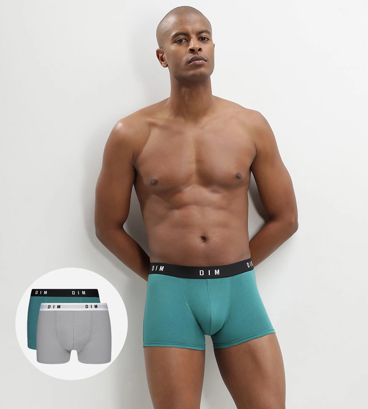 Lot De 2 Boxers Homme Coton Stretch Acier Vert Émeraude Dim Originals 4 Lot De 2 Boxers Homme Coton Stretch Acier Vert Émeraude Dim Originals – Image 2