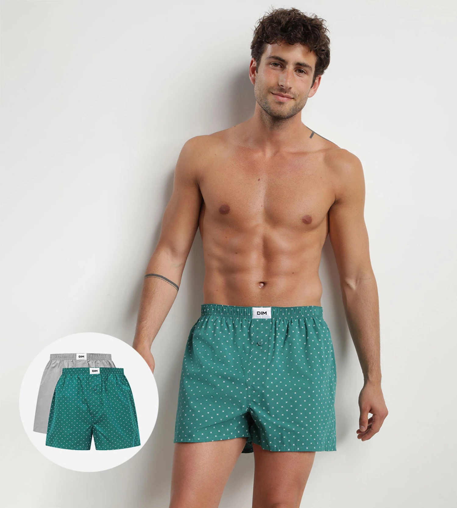 Lot De 2 Caleçons Homme En Coton Bio Motifs Geo Acier Dim Green Bio 4 Lot De 2 Caleçons Homme En Coton Bio Motifs Geo Acier Dim Green Bio – Image 2