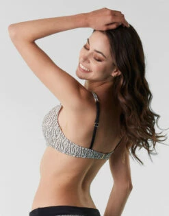 Maillot De Bain Soutien-gorge à Armatures En Jacquard, Blanc, Noir Et Or -Offres DIM Boutique D0AXXPA AO0 02