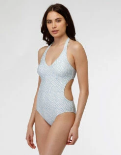 Maillot De Bain Une Pièce En Microfibre Imprimée Animalier Bleu Clair -Offres DIM Boutique D0AYWPA ASM 03