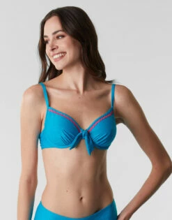 Maillot De Bain Soutien-gorge Avec Armatures En Microfibre, Bleu Océan