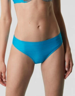 Maillot De Bain Slip Midi En Microfibre, Bleu Océan