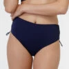 Bas De Maillot Taille Haute En Microfibre Bleu Marine