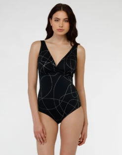 Maillot De Bain Une Pièce En Microfibre Noir