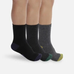 Lot De 3 Chaussettes Enfant Avec Extrémités Colorées Gris Coton Style