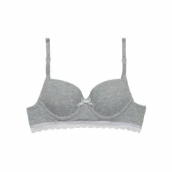 Soutien-gorge Fille à Coques Moulées En Coton Stretch Gris Dim Trendy