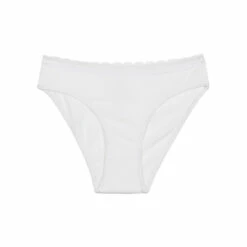 Culotte Fille En Coton Stretch à Ceinture Dentelle Blanc Dim Trendy