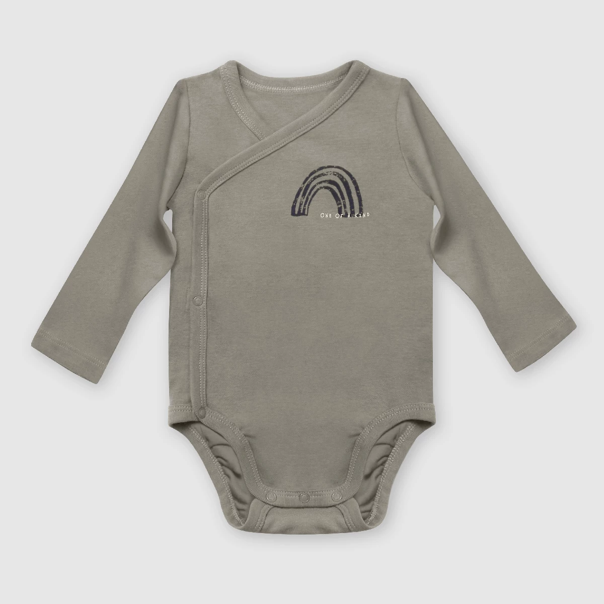 Lot De 2 Body Coton Bio Cache Coeur à Manches Longues Kaki Dim Baby 6 Lot De 2 Body Coton Bio Cache Coeur à Manches Longues Kaki Dim Baby – Image 4