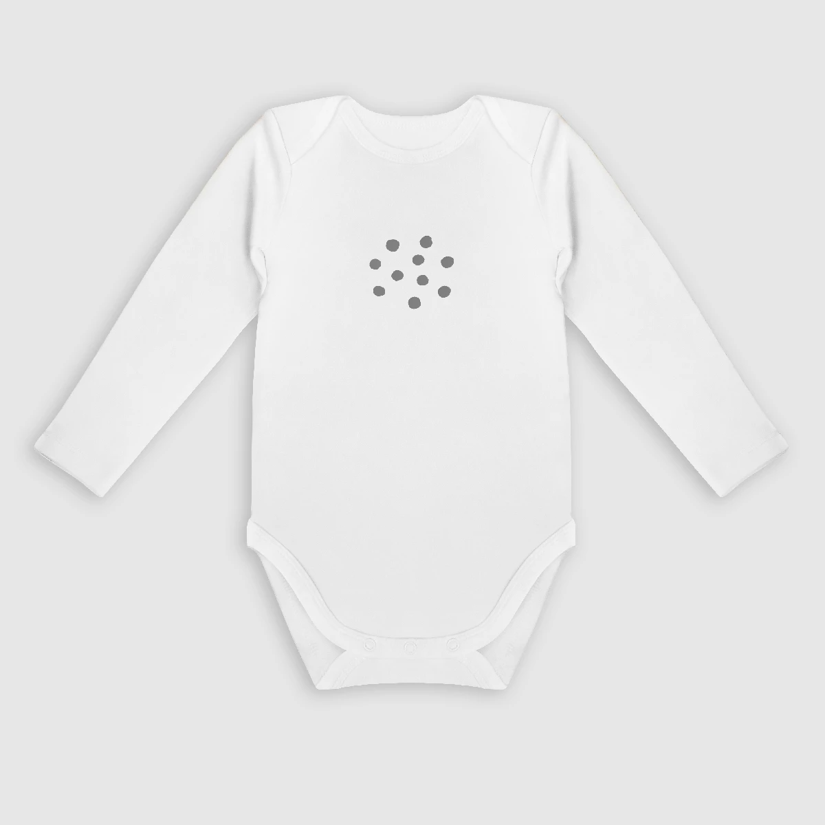 Lot De 3 Body Coton Bio à Manches Longues Et Pois Blanc Gris Dim Baby 7 Lot De 3 Body Coton Bio à Manches Longues Et Pois Blanc Gris Dim Baby – Image 5