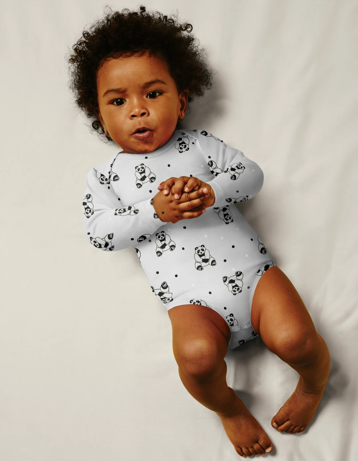 Lot De 3 Bodys Coton Bio à Manches Longues Panda Gris Dim Baby 5 Lot De 3 Bodys Coton Bio à Manches Longues Panda Gris Dim Baby – Image 3