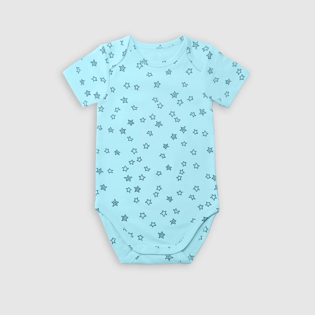 Lot De 3 Body Coton Bio Manches Courtes à étoiles Bleu Dim Baby 6 Lot De 3 Body Coton Bio Manches Courtes à étoiles Bleu Dim Baby – Image 4