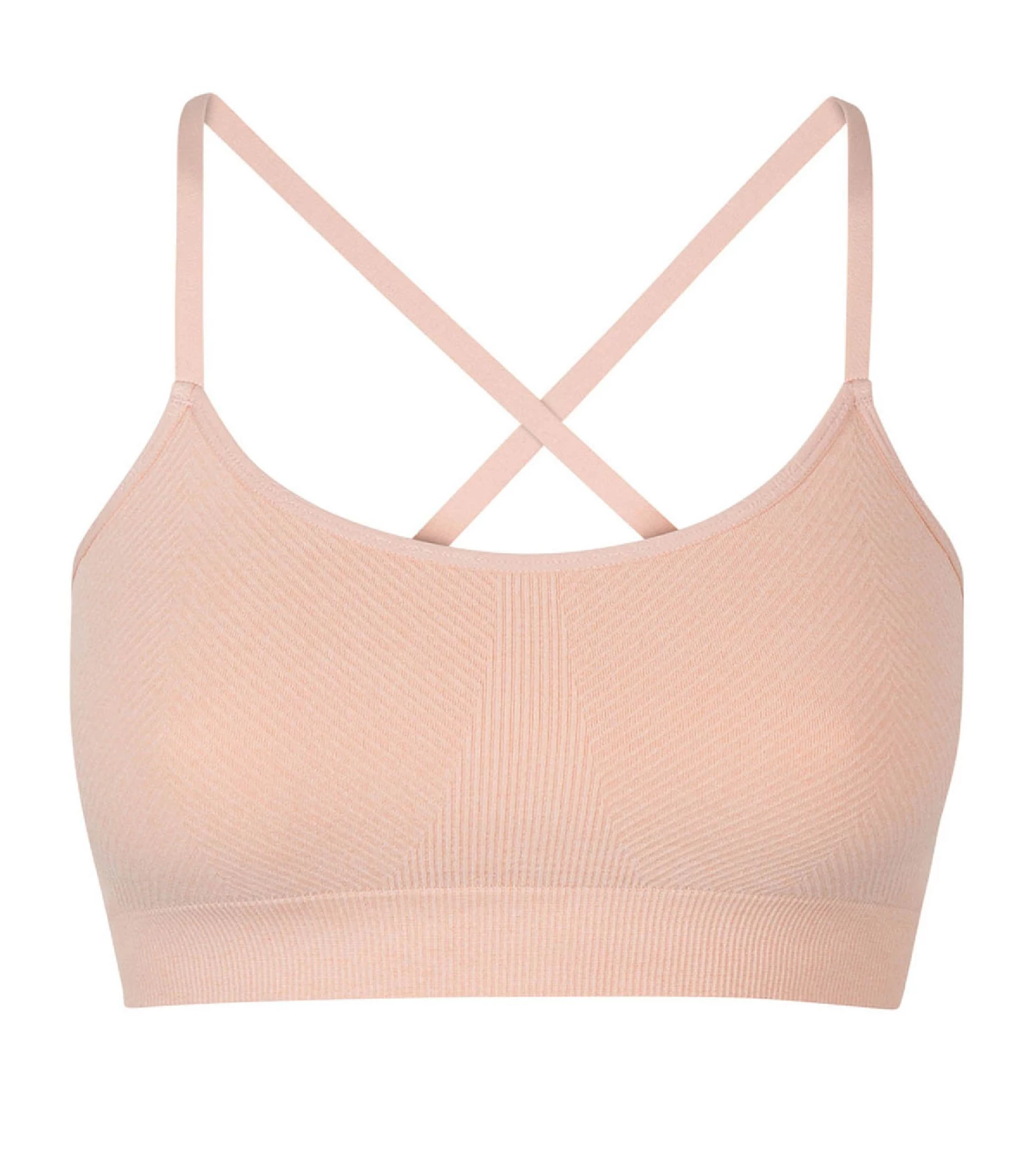 Brassière Sans Coutures à Impact Léger Rose Amande Chiné Dim Sport 8 Brassière Sans Coutures à Impact Léger Rose Amande Chiné Dim Sport – Image 6