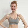 Brassière Sans Coutures à Impact Léger Gris Galet Dim Sport