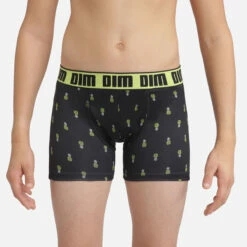 Boxer Garçon En Microfibre Avec Motif Ananas Absinthe Dim Micro