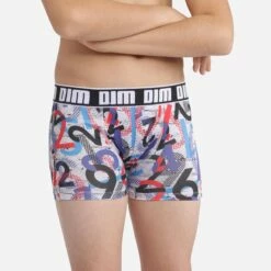 Boxer Garçon En Microfibre Avec Imprimés Chiffres Gris Dim Micro