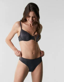 Maillot De Bain Slip Midi En Microfibre, Noir Avec Du Lurex -Offres DIM Boutique D0BWSPA ANZ 03