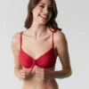 Maillot De Bain Soutien-gorge à Armatures En Microfibre, Rouge