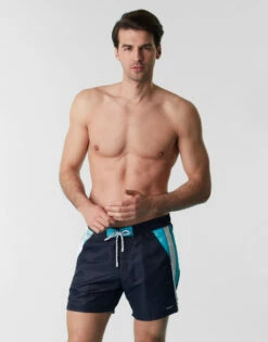 Caleçon De Bain En Tissu Technique Résistant à L’eau, Bleu Nuit