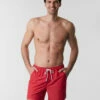 Caleçon De Bain En Tissu Flammé, Rouge