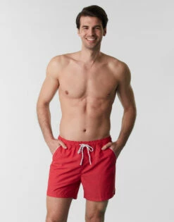 Caleçon De Bain En Tissu Flammé, Rouge