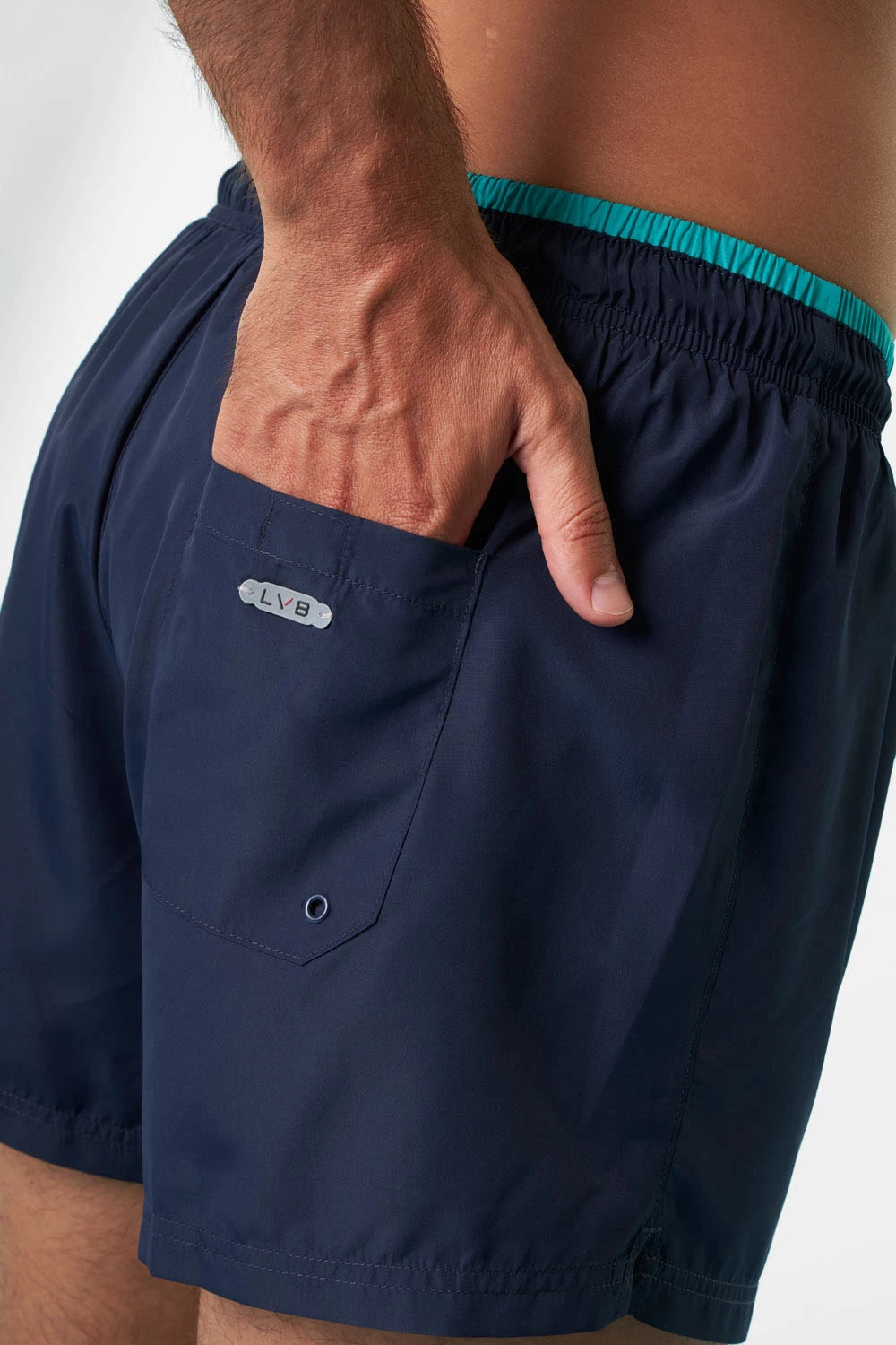 Caleçon De Bain En Tissu à Séchage Rapide, Bleu Marine 6 Caleçon De Bain En Tissu à Séchage Rapide, Bleu Marine – Image 4