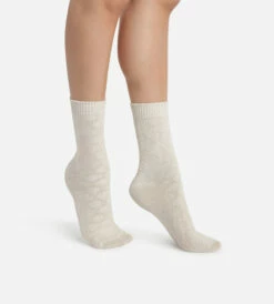 Chaussette Femme En Bambou Imprimé Cercles Beige Chiné Coton Style 6 Chaussette Femme En Bambou Imprimé Cercles Beige Chiné Coton Style -Offres DIM Boutique D0C0PM1 29P 01 1