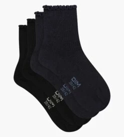 Lot De 2 Paires De Chaussettes Femme à Volants Noir Marine Dim Modal -Offres DIM Boutique D0C0RM2 ACW 02