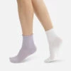 Lot De 2 Paires De Chaussettes Femme à Volants Blanc Lavande Dim Modal -Offres DIM Boutique D0C0RM2 AP0 01