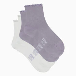Lot De 2 Paires De Chaussettes Femme à Volants Blanc Lavande Dim Modal -Offres DIM Boutique D0C0RM2 AP0 02