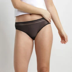 Culotte En Dentelle Plumetis Invisible Noir Bar à Culottes Dim