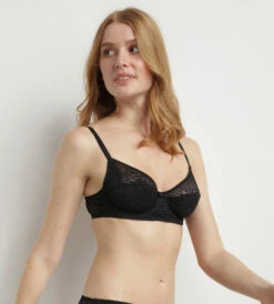 Soutien-gorge à Armatures En Dentelle Florale Recyclée Noir Sublim