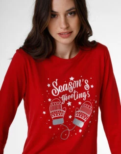 Pyjama Long En Jersey De Coton, Rouge -Offres DIM Boutique D0CFNPS A22 03