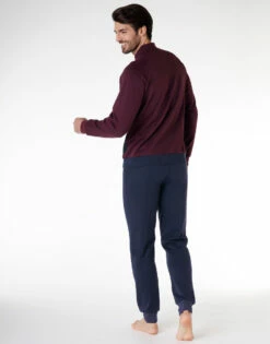 Sweat-shirt à Manches Longues Pour Homme En 100% Coton, Bordeaux Et Bleu -Offres DIM Boutique D0CH0PS ANL 02