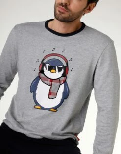 Pyjama Long Pour Homme En Jersey De Coton, Gris Chiné 10 Pyjama Long Pour Homme En Jersey De Coton, Gris Chiné -Offres DIM Boutique D0CH2PS ANE 03