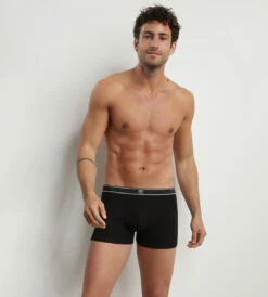 Boxer Homme En Coton Modal Côtelé Style Rétro Noir Dim Elegant -Offres DIM Boutique D0CI9C1 0HZ 01 1
