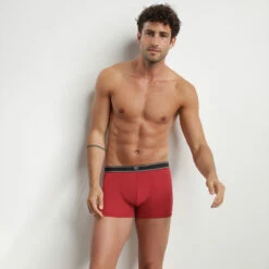 Boxer Homme En Coton Modal Côtelé Rhubarbe Dim Elegant